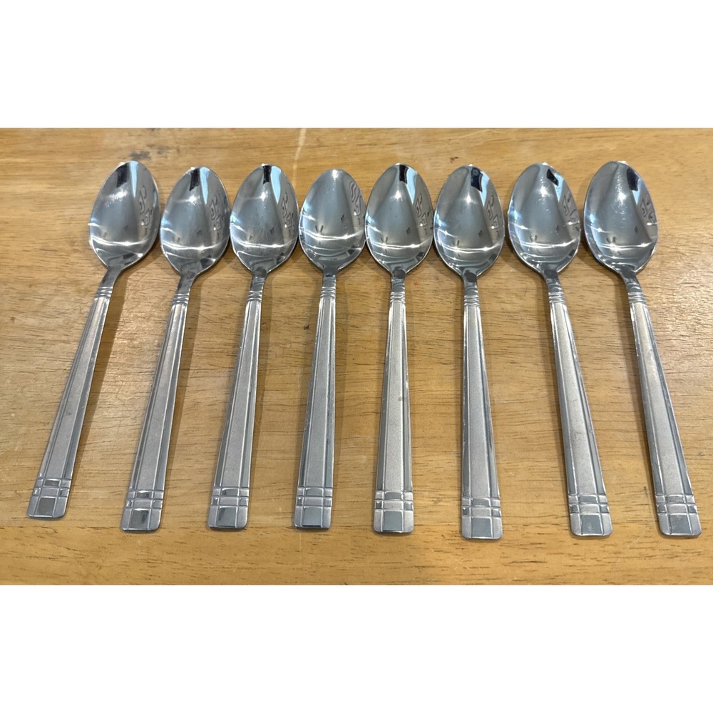 Cambridge Axis Sand Frosted Set Of 8 Teaspoons Spoons Spoon Stainless Silverware